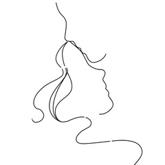 People face silhouette colorful background on white background 
