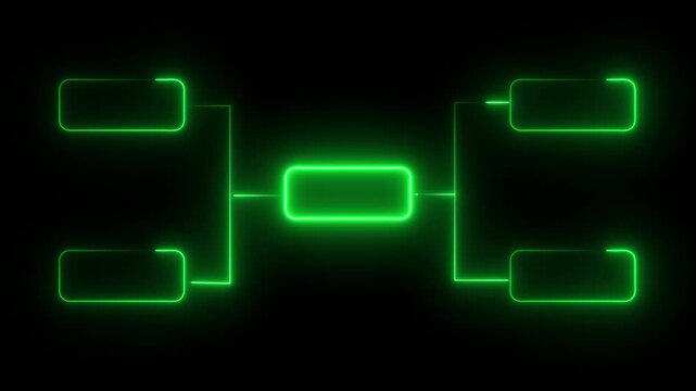 Glowing neon line Business hierarchy organogram chart infographics.It is suitable for all kinds of quizzes.