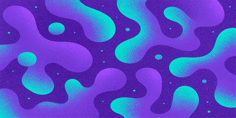 Abstract gradient lava lamp shapes flowing in a cosmic purple and teal nebula background