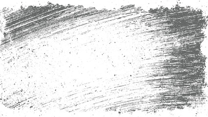 A distressed gray brush stroke texture with scattered dark dots on a white background.