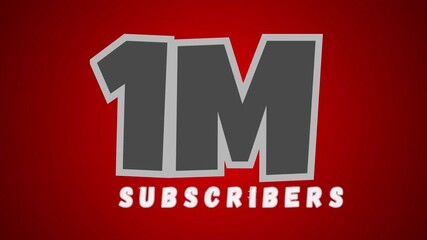 one million subscribers animation, 1M subscribers text video, youtube milestone animation, subscriber celebration video, social media campaign visuals, animated milestone counter, you tube growth 
