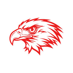 Red Eagle Head Graphic Design Fierce Predator Symbol.
