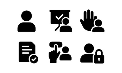 Minimalist security and presentation icons set for user interface design