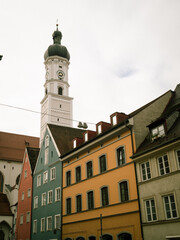 Fototapeta premium Germany, Bavaria, Munich, Neschwanstein Castle, small town of Landsberg am Lech, autumn landscapes and city pictures. Town hall, park, surf, Oktoberfest.