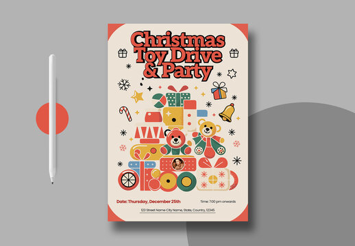 Minimal Christmas Party Poster Modern Layout