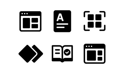 Minimalist user interface icons for web design and development projects