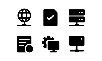 Minimalist technology icons for web and software development