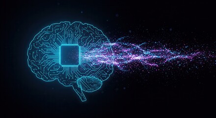 Unlock powerful AI potential with this futuristic brain circuit design perfect for technology, science, and innovation projects today - a modern digital concept