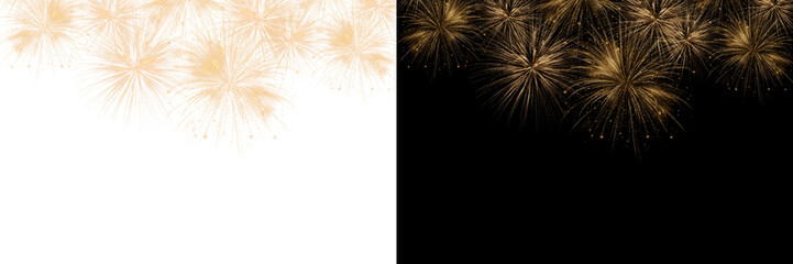 Glowing fireworks and sparkling light burst on transparent background. Realistic PNG overlay perfect for New Year, wedding, or holiday celebration designs.