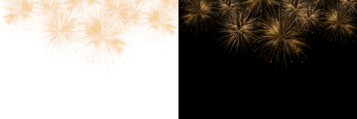 Glowing fireworks and sparkling light burst on transparent background. Realistic PNG overlay perfect for New Year, wedding, or holiday celebration designs.