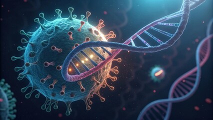 Digital 3D cell with CRISPR gene manipulation and DNA strands