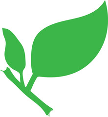 “Green Leaf Icon – Minimalist Eco Plant Symbol Representing Nature, Growth, and Sustainability”, Adobe Illustrator Artwork