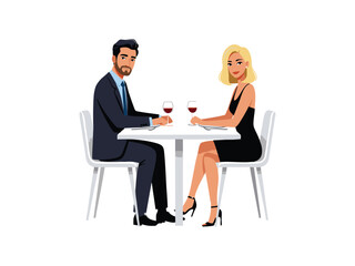 Fototapeta premium man and woman on a date in a cafe