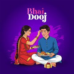 Happy Bhai Dooj Celebration with Brother and Sister