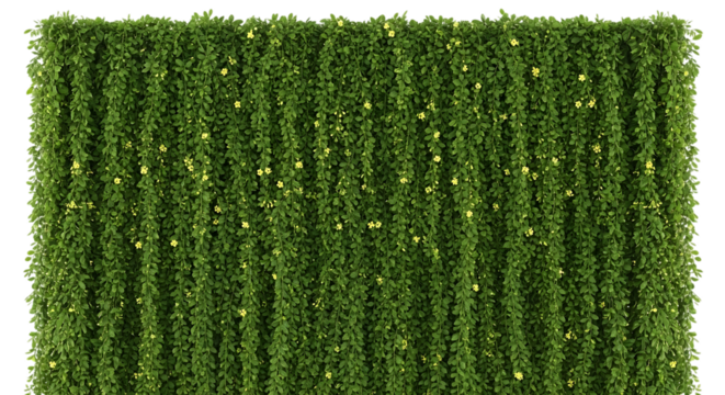 Green christmas garland with tiny white lights isolated on transparent background