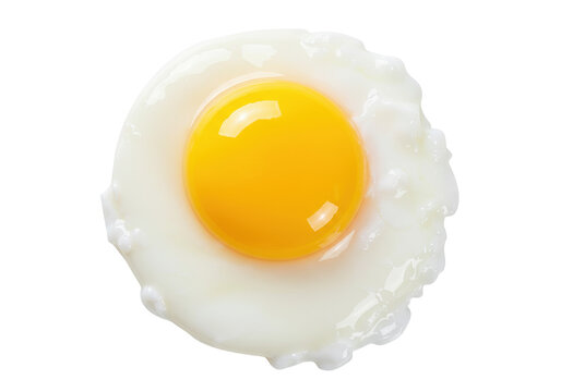 Perfectly cooked sunny side up egg isolated on transparent background, breakfast staple for healthy eating and culinary creations