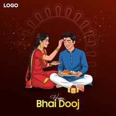 Happy Bhai Dooj Celebration with Brother and Sister