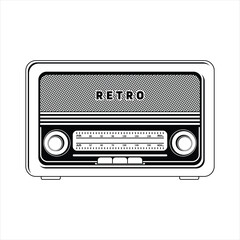 Radio retro vintage vector