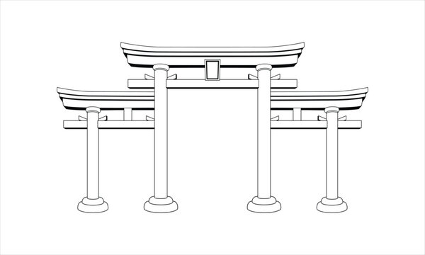 Tori gate japanese vector