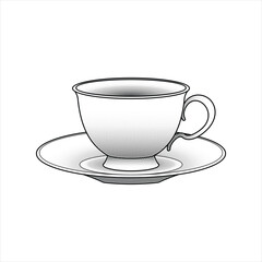 Tea cup retro vintage vector