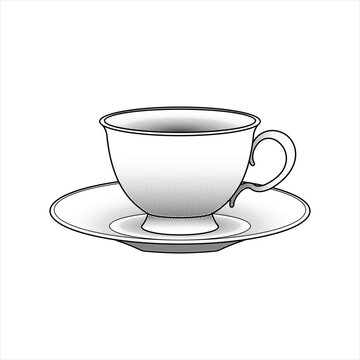 Tea cup retro vintage vector