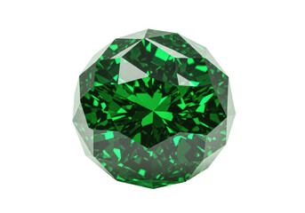 Emerald gemstone isolated on transparent background, green precious stone for jewelry design and luxury accessories