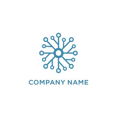 Abstract Technology Logo Design with Connected Dots and Lines.