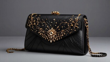 black purse on black background