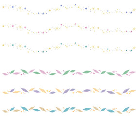 星と植物のラインデコレーション2種セット