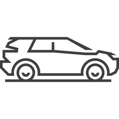 Modern SUV vehicle outline illustration isolated on white background with a clean design representing automotive transport and urban mobility concepts