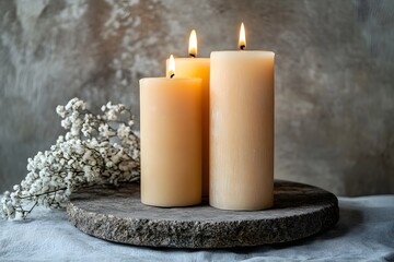 Three Candles in Different Heights
