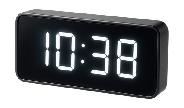 A modern rectangular digital wall clock with a large, bright display for any living space.