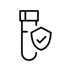 Test tube and shield icon