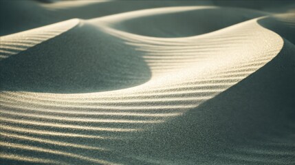 Natural patterns of sand dunes captured in soft lighting