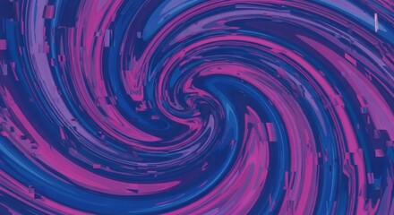 Midnight Blue Magenta Glitch Vortex Abstract