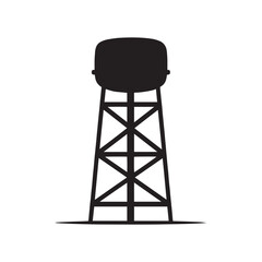 water tower isolated on white