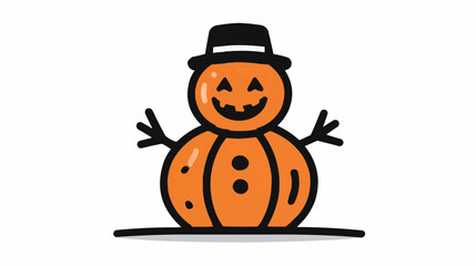 Jack-o-lantern snowman for Halloween apps and autumn holiday projects