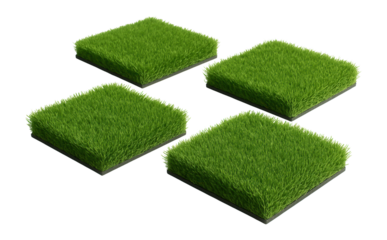Synthetic grass squares ideal for building a backyard mini-golf course with a realistic