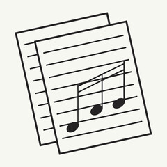 Musical Notes on Paper A Simple Graphic Depicting Music Notation for Artistic and Creative Purposes