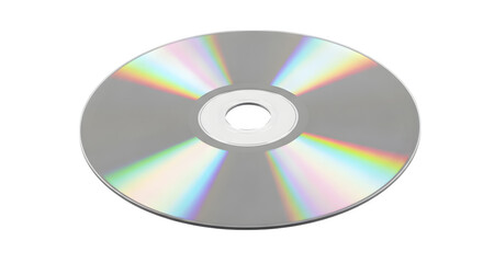 Gray CD reflects rainbow light, offering a modern texture great for product presentation, technology branding, or as an abstract video background.