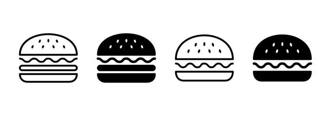 Burger icon vector. burger sign and symbol. hamburger