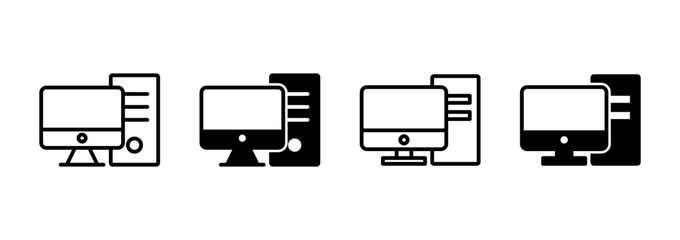 Computer icon vector. computer monitor sign and symbol