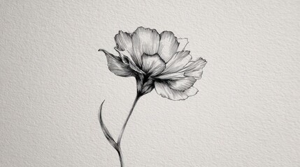 Detailed pencil drawing of flower