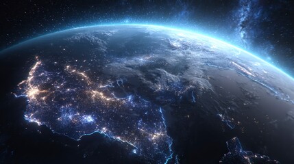 Fototapeta premium Earth at night view from space