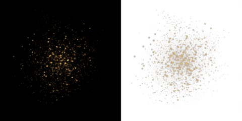 Golden glitter overlay on contrasting black and white backgrounds, creating a stunning visual effect for design projects, enhancing creativity and elegance in various applications