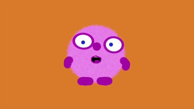 Pink Talking Cotton Ball Orange Background