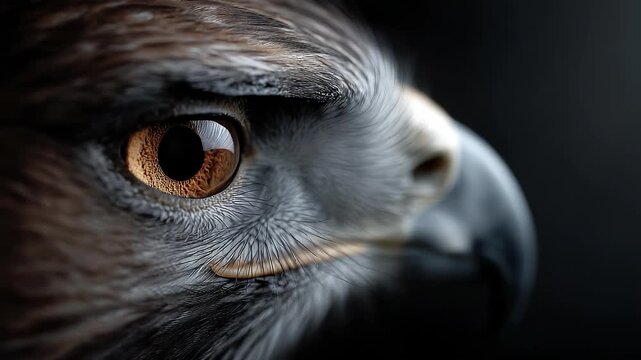 Sharp Eyes of Eagle Close-up Showing Wild Beauty of Nature