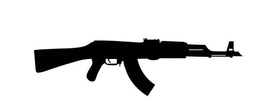 assault rifle isolated on white