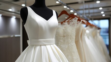Elegant wedding dress boutique for brides tailored ceremony attire chic environment bridal fashion showcase