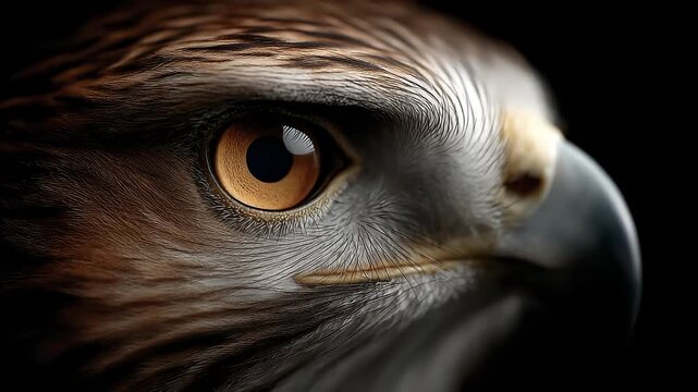 Close-up of Eagle Eye Showcasing Sharpness and Focus